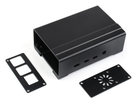 DIN-kiskoon alumiinikotelo Raspberry Pi 4:lle jäähdytystuulettimella